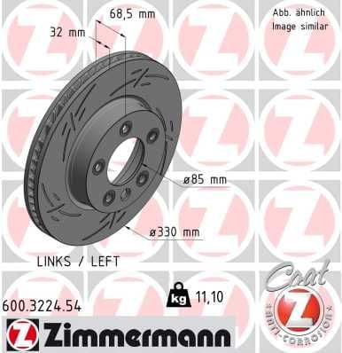 Disc frana ZIMMERMANN BLACK Z 600.3224.54