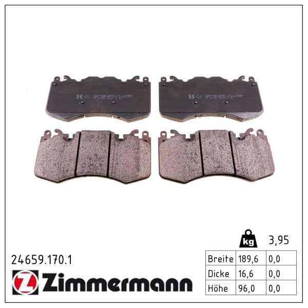 set placute frana,frana disc ZIMMERMANN 24659.170.1