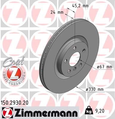 Disc frana ZIMMERMANN COAT Z 150.2930.20