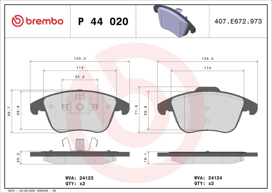 set placute frana,frana disc BREMBO PRIME LINE P 44 020