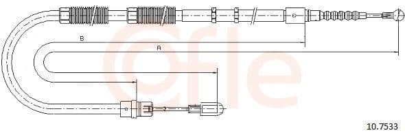 Cablu, frana de parcare COFLE 10.7533