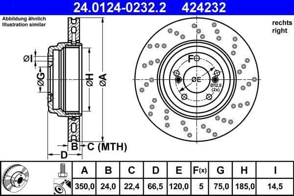 Disc frana ATE 24.0124-0232.2