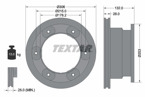Disc frana TEXTAR PRO 93177703