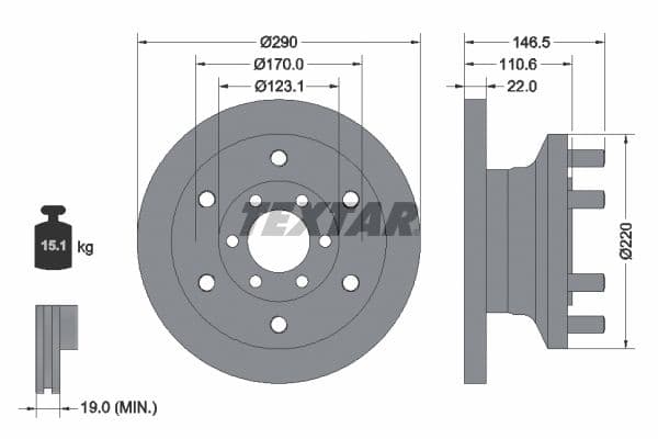 Disc frana TEXTAR 93175400
