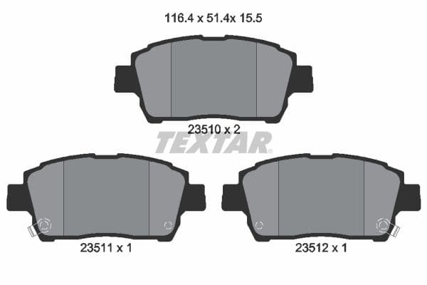 set placute frana,frana disc TEXTAR 2351002