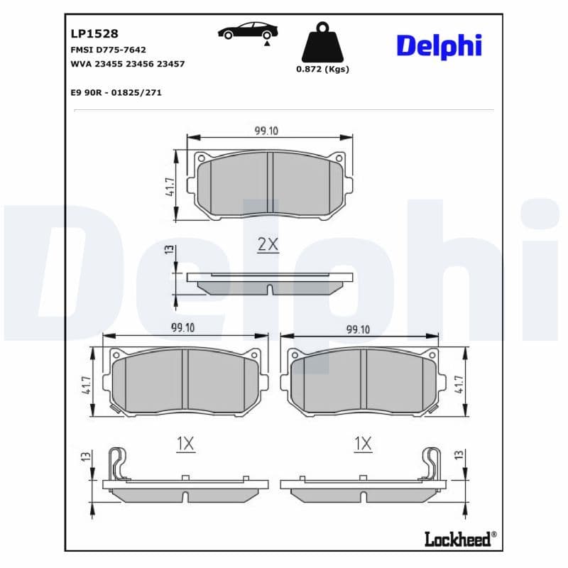 set placute frana,frana disc DELPHI LP1528