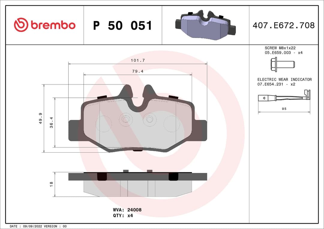 set placute frana,frana disc BREMBO PRIME LINE P 50 051
