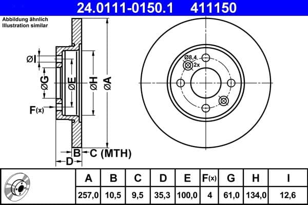 Disc frana ATE 24.0111-0150.1