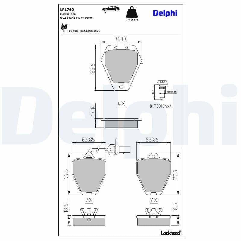 set placute frana,frana disc DELPHI LP1760