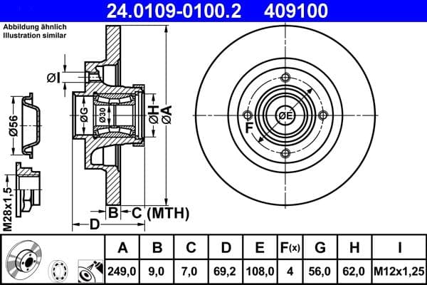 Disc frana ATE 24.0109-0100.2