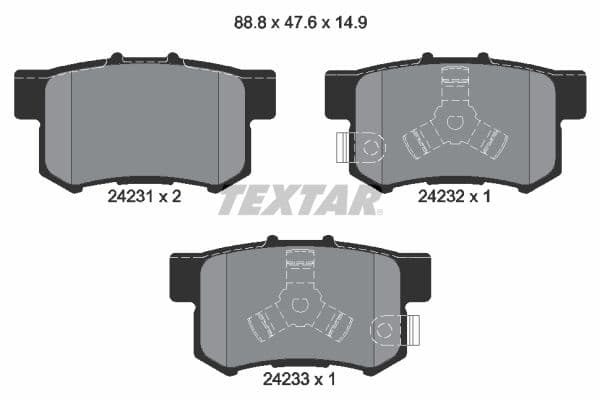 set placute frana,frana disc TEXTAR 2423101