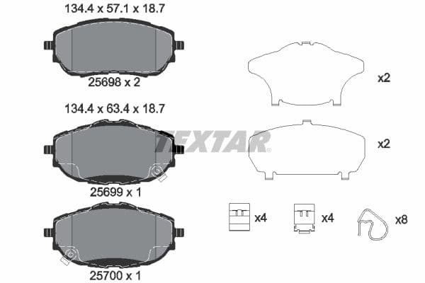 set placute frana,frana disc TEXTAR Q+ 2569801