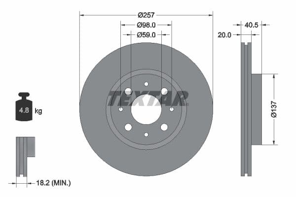 Disc frana TEXTAR PRO 92068503