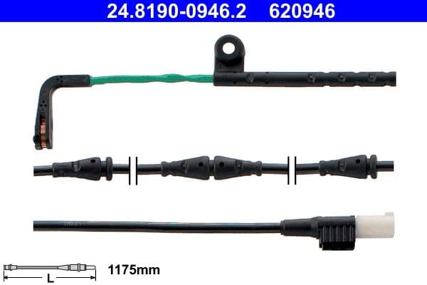 senzor de avertizare,uzura placute de frana ATE 24.8190-0946.2
