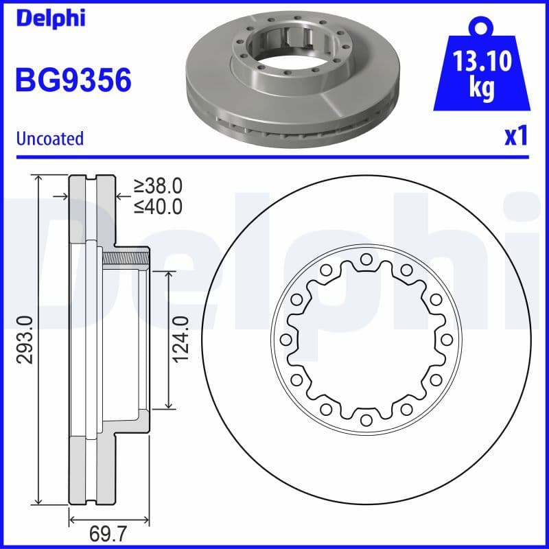 Disc frana DELPHI BG9356