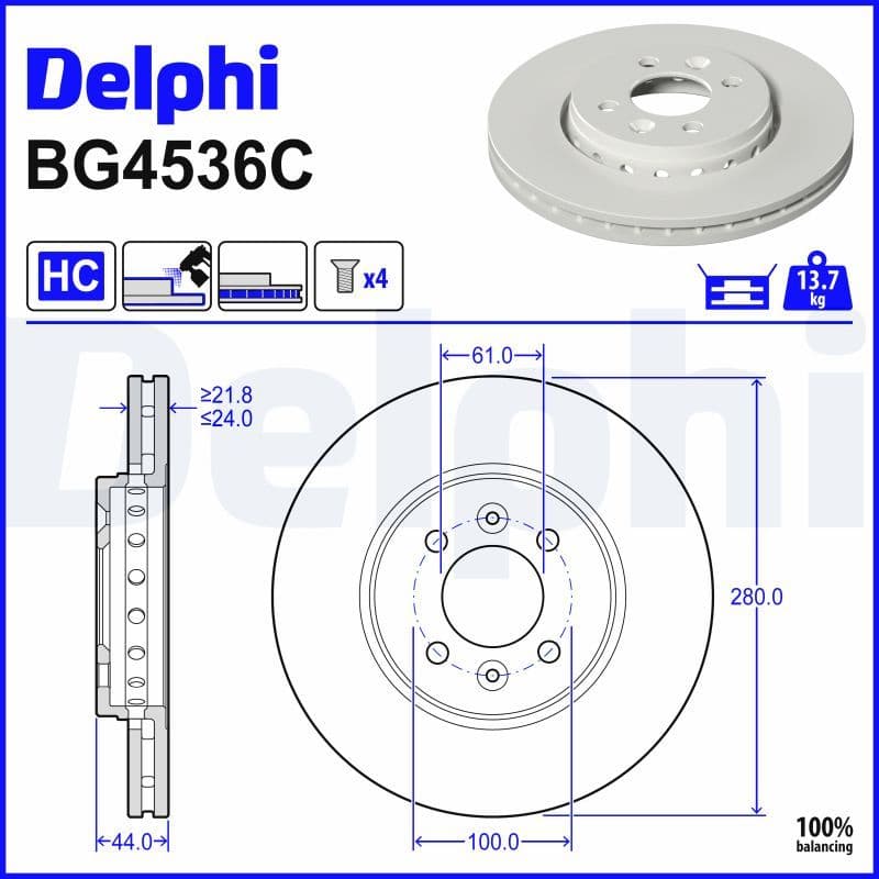 Disc frana DELPHI BG4536C