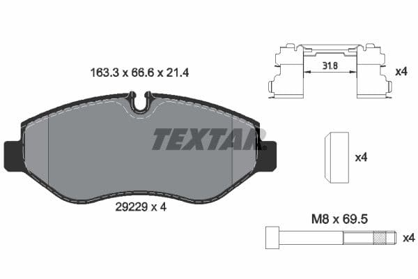 set placute frana,frana disc TEXTAR Q+ 2922901