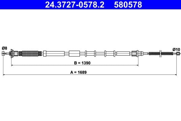 Cablu, frana de parcare ATE 24.3727-0578.2