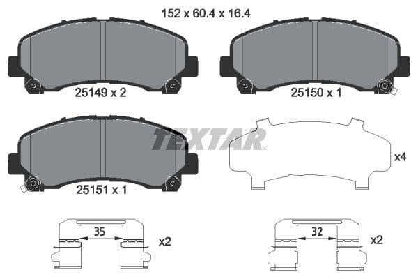 set placute frana,frana disc TEXTAR 2514901