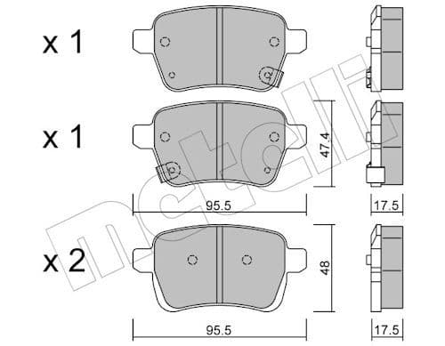set placute frana,frana disc METELLI 22-1012-0