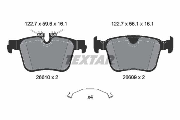 set placute frana,frana disc TEXTAR 2661001
