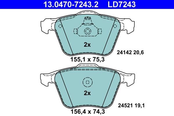 set placute frana,frana disc ATE Ceramic 13.0470-7243.2