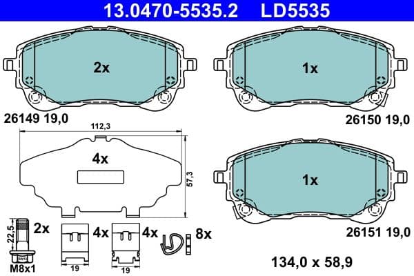 set placute frana,frana disc ATE Ceramic 13.0470-5535.2
