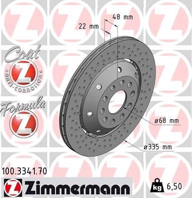 Disc frana ZIMMERMANN FORMULA Z 100.3341.70