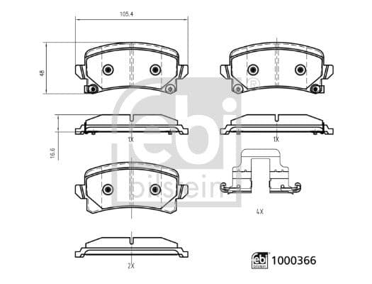 set placute frana,frana disc FEBI BILSTEIN 1000366