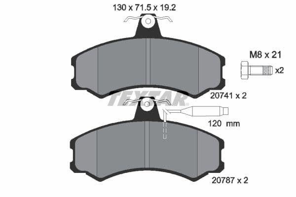 set placute frana,frana disc TEXTAR 2074101
