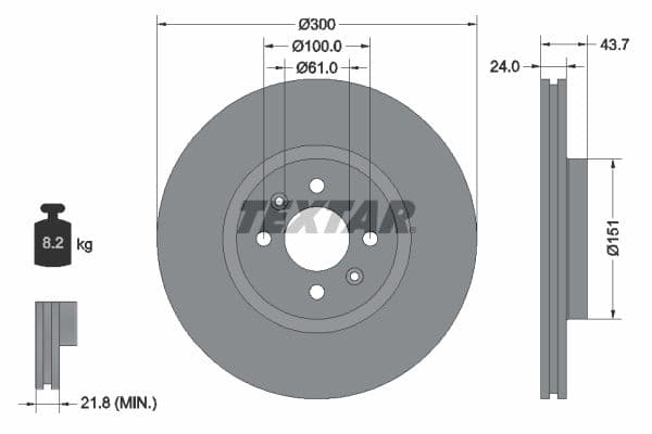 Disc frana TEXTAR PRO 92149503