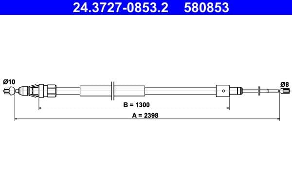 Cablu, frana de parcare ATE 24.3727-0853.2