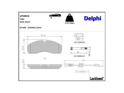 set placute frana,frana disc DELPHI LP2042