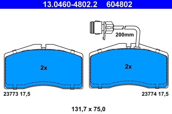 set placute frana,frana disc ATE 13.0460-4802.2