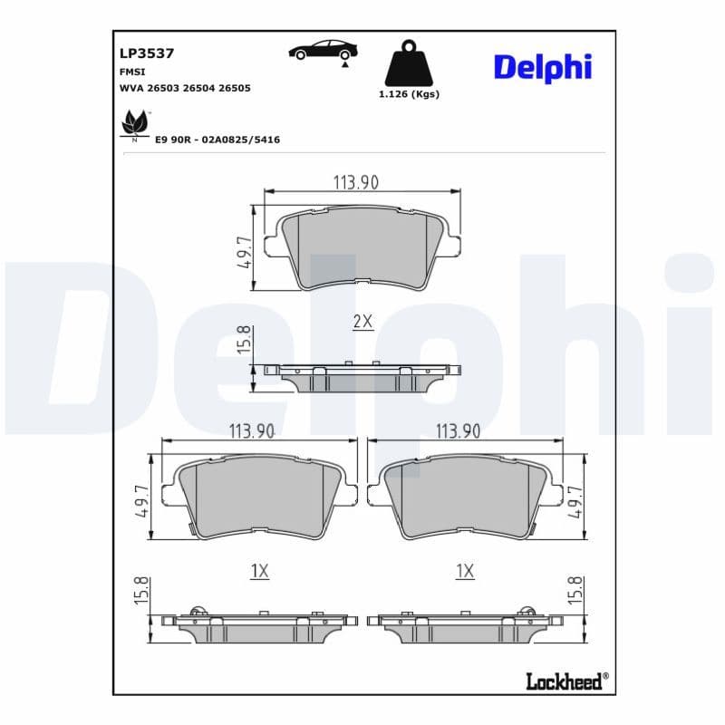 set placute frana,frana disc DELPHI LP3537