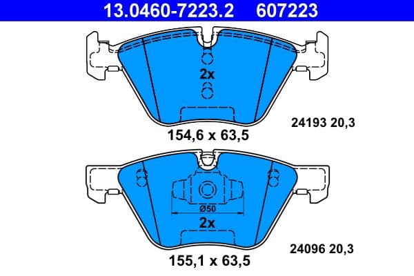 set placute frana,frana disc ATE 13.0460-7223.2