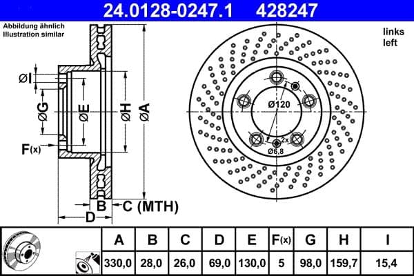 Disc frana ATE 24.0128-0247.1