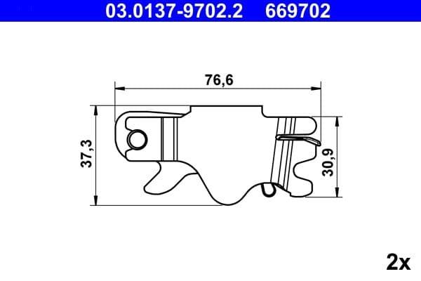 set accesorii, saboti frana parcare ATE extinderea blocării 03.0137-9702.2
