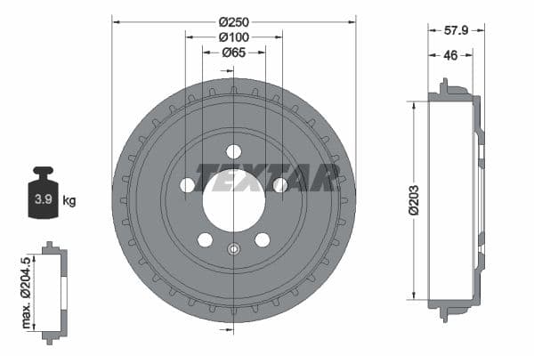 Tambur frana TEXTAR 94048200