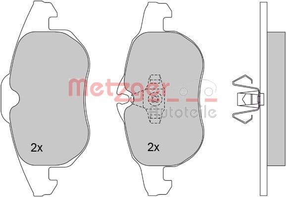 set placute frana,frana disc METZGER 1170100
