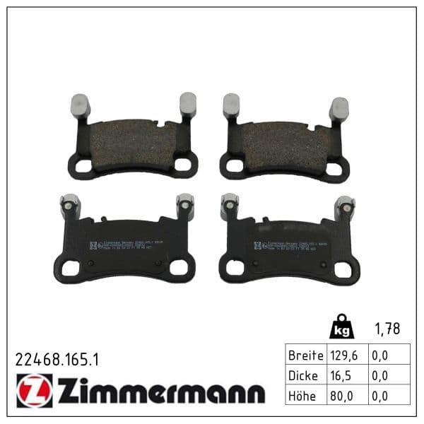 set placute frana,frana disc ZIMMERMANN 22468.165.1