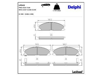set placute frana,frana disc DELPHI LP543