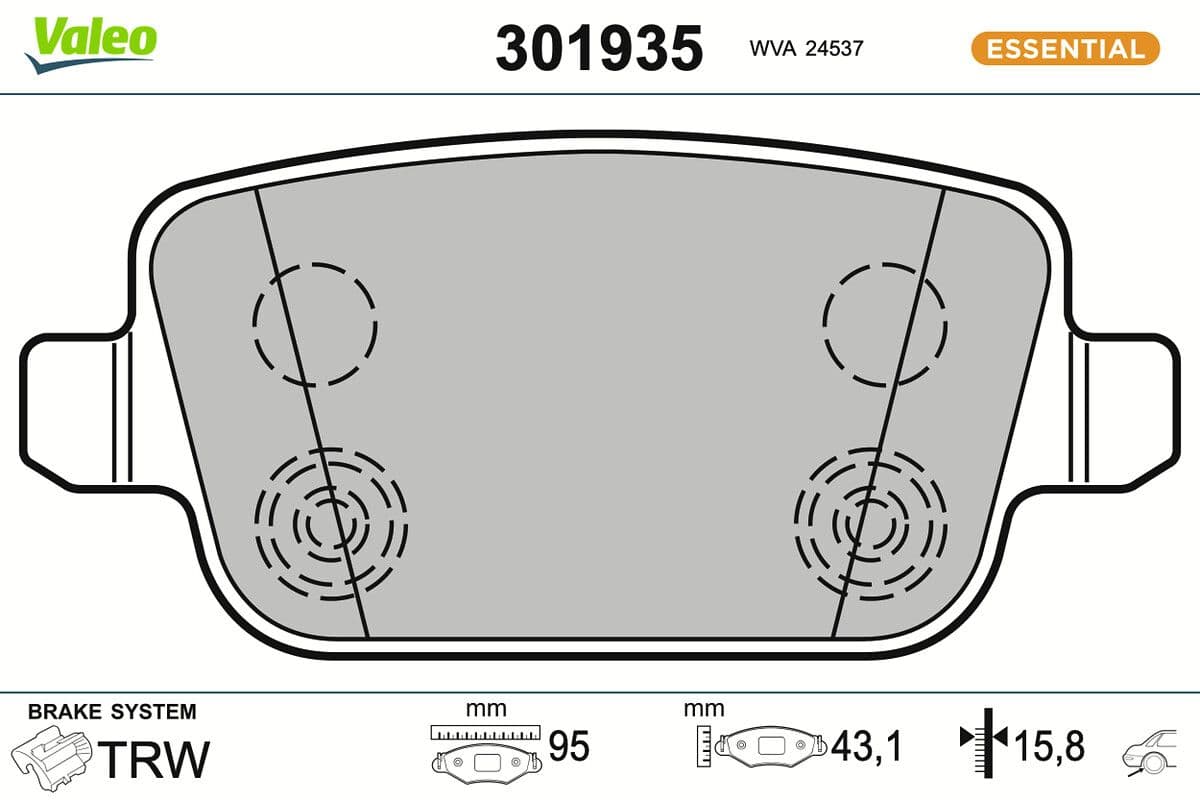set placute frana,frana disc VALEO 301935