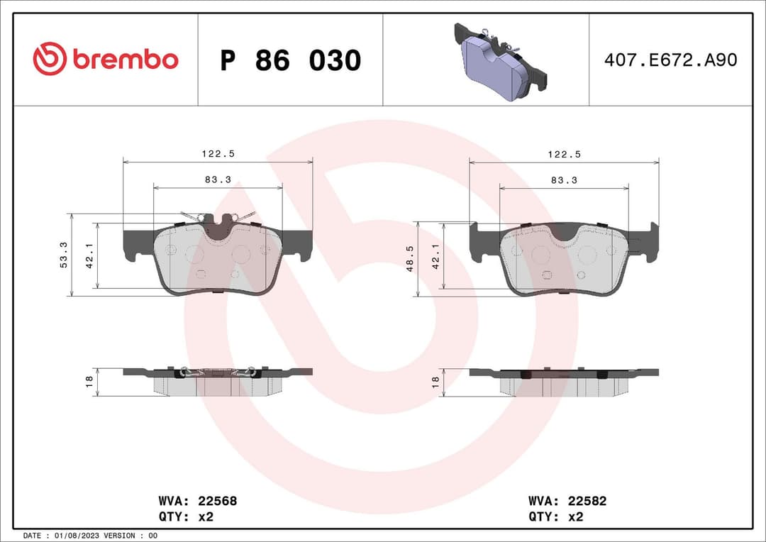 set placute frana,frana disc BREMBO PRIME LINE P 86 030