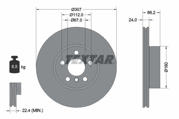 Disc frana TEXTAR PRO+ 92326805