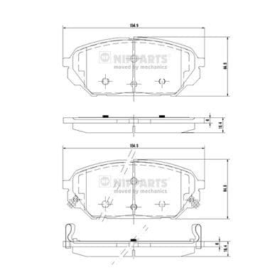 set placute frana,frana disc NIPPARTS N3600551