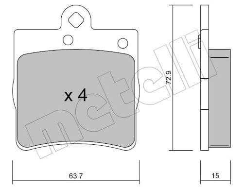 set placute frana,frana disc METELLI 22-0343-0