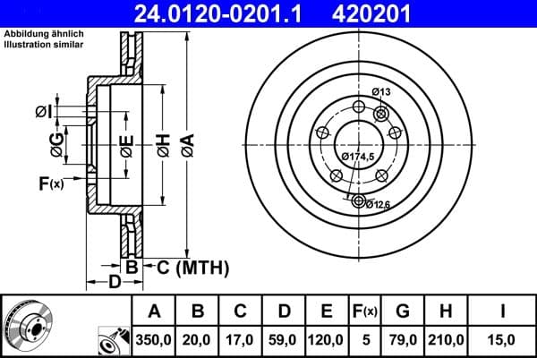 Disc frana ATE 24.0120-0201.1