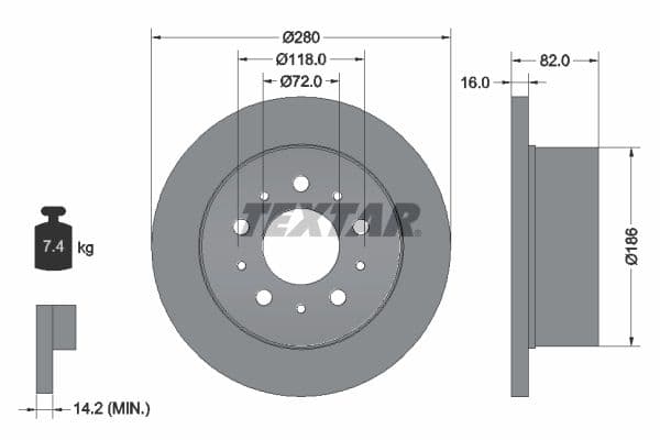 Disc frana TEXTAR PRO 92157403