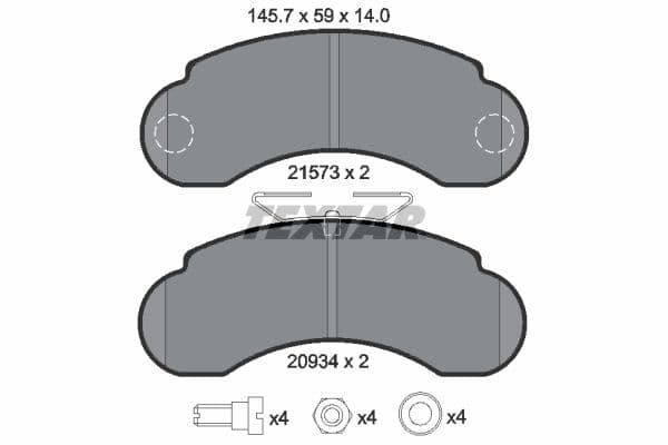 set placute frana,frana disc TEXTAR 2157302